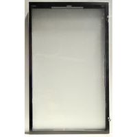 Vitrine d'exterieur porte battante - Fond aluminium - cadre noir - AME
