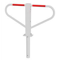 Barrière rabattable rond à bétonner réfléchissant-Blanc/Rouge-Schake