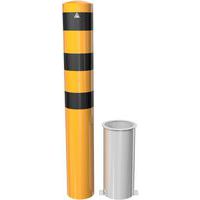 Borne en tube acier amovible sans verrou-Jaune/Noir-Schake