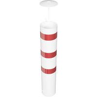 Borne stationnaire à bétonner capuchon ancrage - Blanc/Rouge - Schake