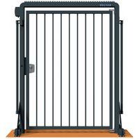 Porte mobile noir clôture de chantier bouton V-Door-Steelplate-Schake