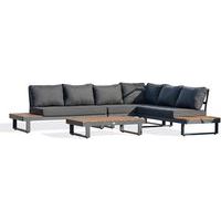Salon de jardin d'angle en teck et aluminium - DCB Garden