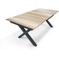 Table de jardin en aluminium et plateau HPL imitation bois - DCB Garden
