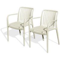 Fauteuil de jardin empilable en polypropylène - Lot de 2 - City Garden