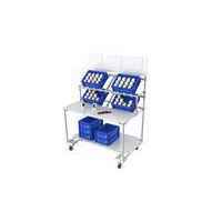Poste de travail frontal 2 tablettes avec panneau informatif - Trilogiq