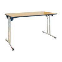 Table pliante reconditionnée - Bois & chrome