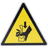Panneau danger carré Ecrasement des mains aluminium - Manutan Expert