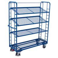 Chariot haut ergonomique 4 plateaux grillagés - Capacités 250 et 400 kg