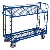 Chariot avec 2 étagères grillagées