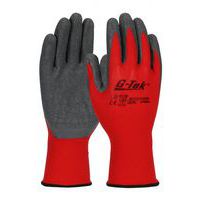 Gants tricotés nylon enduction latex crêpé - Rouge - G-TEK