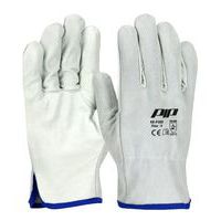 Gants en cuir fleur de vachette dos en croûte - Blanc - G-TEK