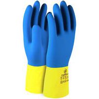 Gants latex à double trempage - Bleu/Jaune - UCI