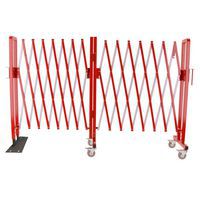 Barrière extensible acier rouge/blanc avec un pied fixe - Viso