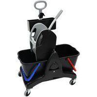 Chariot de lavage 2 seaux 15 L avec presse + bac produit - Manutan Expert