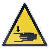 Panneau danger carré -  Risque d'écrasement - Aluminium