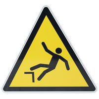 Panneau danger rond Chute avec dénivellation aluminium - Manutan Expert
