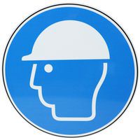Panneau rond - Casque de protection obligatoire - Aluminium