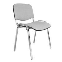 Chaise reconditionnée - Tissu gris - Structure chromée