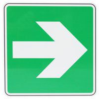 Panneau évacuation flèche droite angle droit aluminium- Manutan Expert