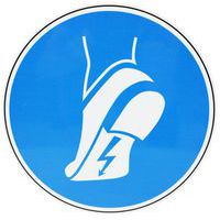 Panneau obligation - Port des chaussures antistatiques - Aluminium