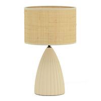 Lampe de bureau en céramique et sisal Sonia - Meet By Paperflow