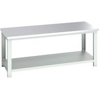Banc Cubio acier inoxydable avec étagère - 2000x900x840mm - Bott