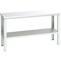 Banc Cubio revêtement acier avec étagère - 2000x750x740-1140mm - Bott