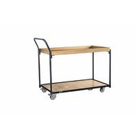 Chariot à plateau bois avec rebord - Capacité 250 kg - Manutan Expert