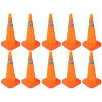 Cône de balisage nylon rétractable 70cm - Lot de 10 - Manutan Expert
