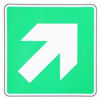 Panneau évacuation flèche coin haut droit adhésif - Manutan Expert