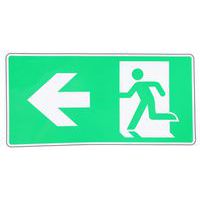 Panneau sortie secours flèche gauche adhésif - Manutan Expert
