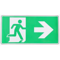 Panneau Sortie de secours flèche droite adhésif - Manutan Expert