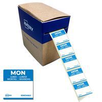 Rouleau de 1000 étiquettes Lundi - 25 x 25 mm - Amovibles - Avery