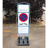 Panneau texto chantier stationnement entête personnalisée - Kelias