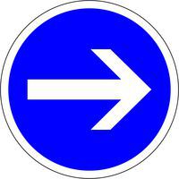 Balise autorelevable direction obligatoire à droite - Kelias