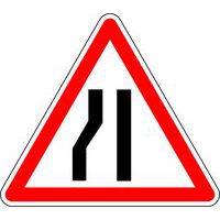 Panneau de signalisation Chaussée rétrécie à gauche - Kelias
