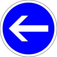 Panneau de signalisation Direction obligatoire à gauche - Kelias