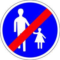 Panneau de signalisation Fin chemin obligatoire pour piétons - Kelias