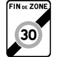 Panneau de signalisation Fin zone 30 km/h - Kelias