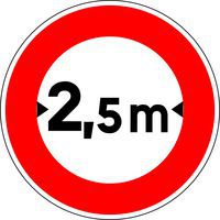 Panneau de signalisation Limitation de largeur 2,7 m - Kelias