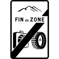 Panneau de signalisation Fin zone équipement période hivernale-Kelias