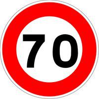 Panneau de chantier Limitation vitesse 70km/h - Kelias