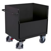 Chariot ergonomique acier sans couvercle - 1 paroi 1/2 rabattable -500Kg