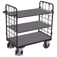 Chariot 3 plateaux bois - Barres verticales - Capacité 500 kg