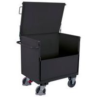 Chariot caisse acier ergonomique - 1 paroi 1/2 rabattable -Capacité 500 kg