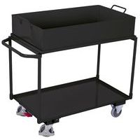 Chariot à 2 plateaux et bac de rétention du haut amovible