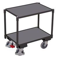 Plateau roulant modulaire Euro avec 2 plateaux (rebord de 10 mm)