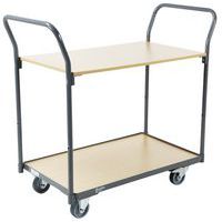 Chariot 2 poignées et plateaux bois - Capacité 250 kg - Manutan Expert