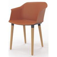 Chaise multiusage en polypropylène recyclé avec pieds bois Scott - Eol