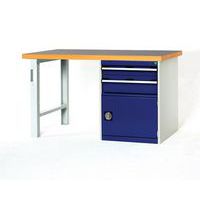 Établi Cubio Combi avec 2 tiroirs + 1 armoire - Largeur 150 cm - Polyrey